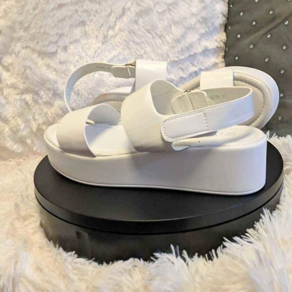 Open Toe Ankle Strap Platform Wedge Sandals